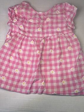 Carter’s Girls 2T Pink Gingham Daisy Dress Flutter Sleeve